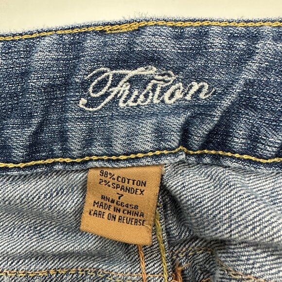 Fusion Distressed Bootcut Women's size 7 Medium Blue Denim Jeans - Picture 4 of 5